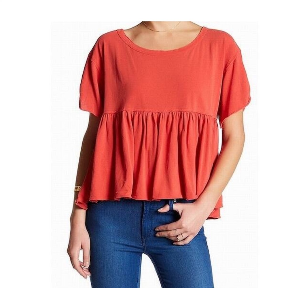 We The Free Womens Large Odyssey Peplum Knit Tee